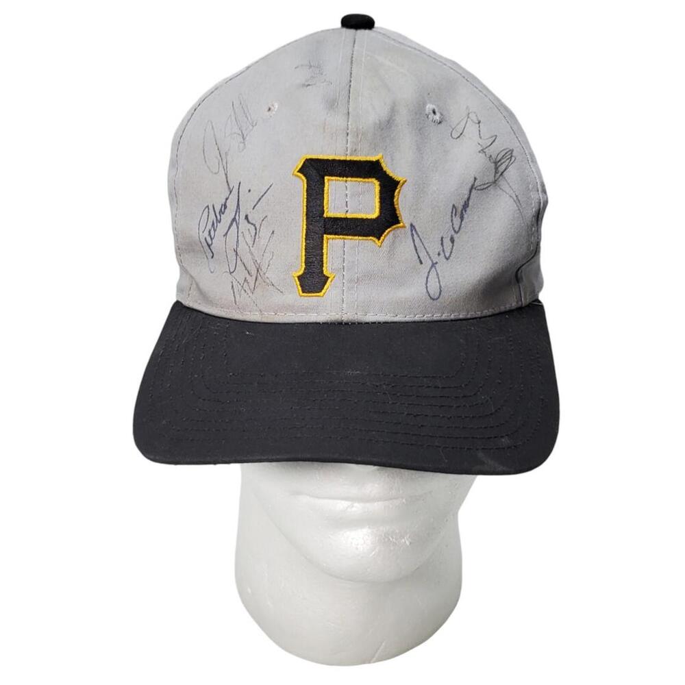 Pittsburgh Pirates Autographed Snapback Baseball Hat Cap Gray Twins Enterprise